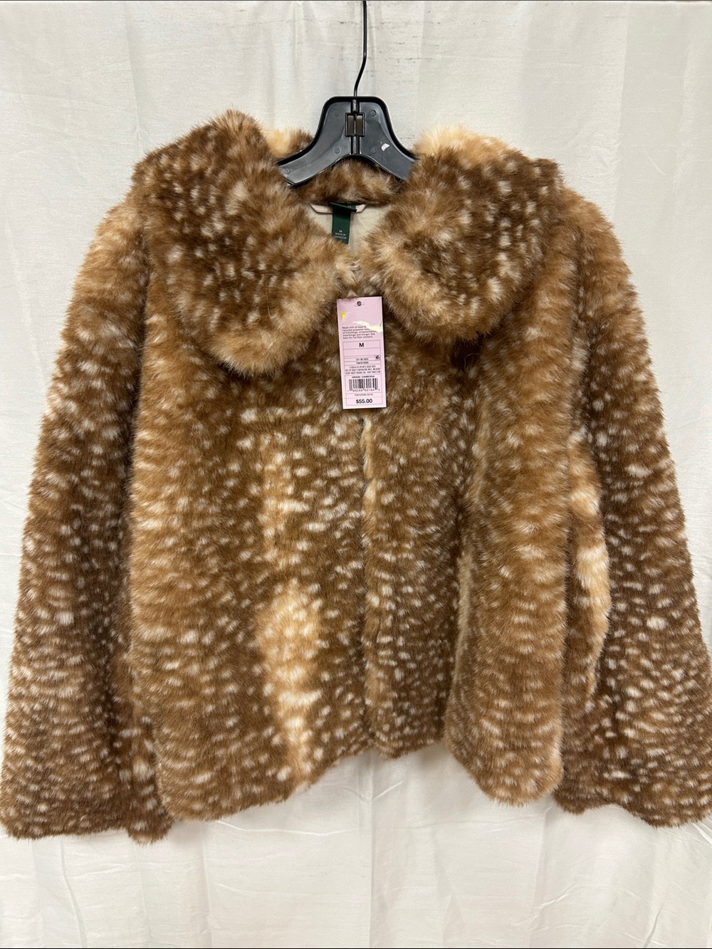 wild fable Spotted Brown Faux Fur Teddy Jacket